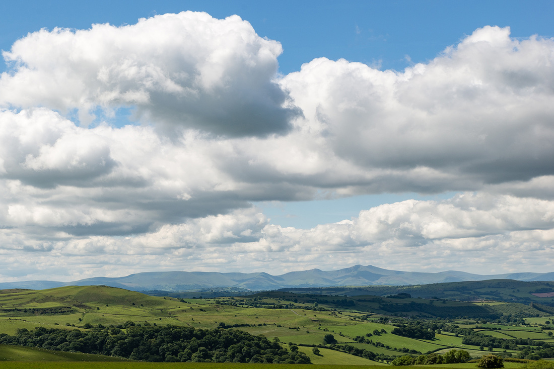 Central Brecon Beacons viewed from Llanbedr Hill near Painscastle